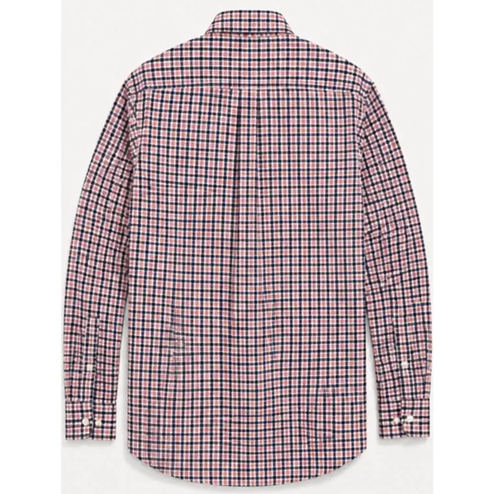 Banana Republic Camden Fit Men’s XL Plaid Button Down Shirt Long Sleeve Red Blue